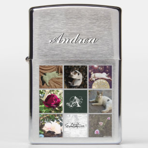 Monogram 8 Custom Photos Zippo Lighter