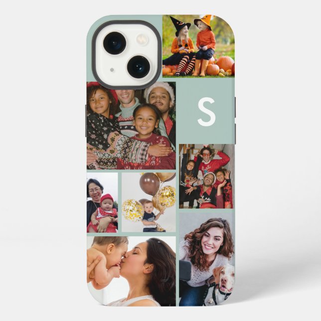 Monogram 8 photo collage  iphone case (Back)
