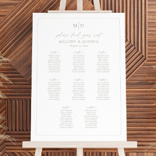 Monogram 8 Tables Seating Chart Border  Foam Board