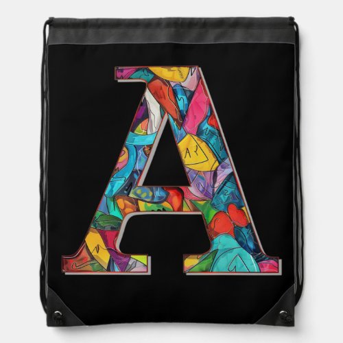 Monogram A Abstract Drawstring Bag