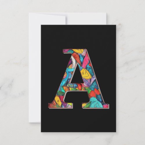 Monogram A Abstract Thank You Card