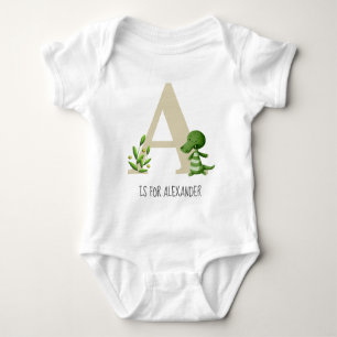 Monogram A Alligator Baby Bodysuit