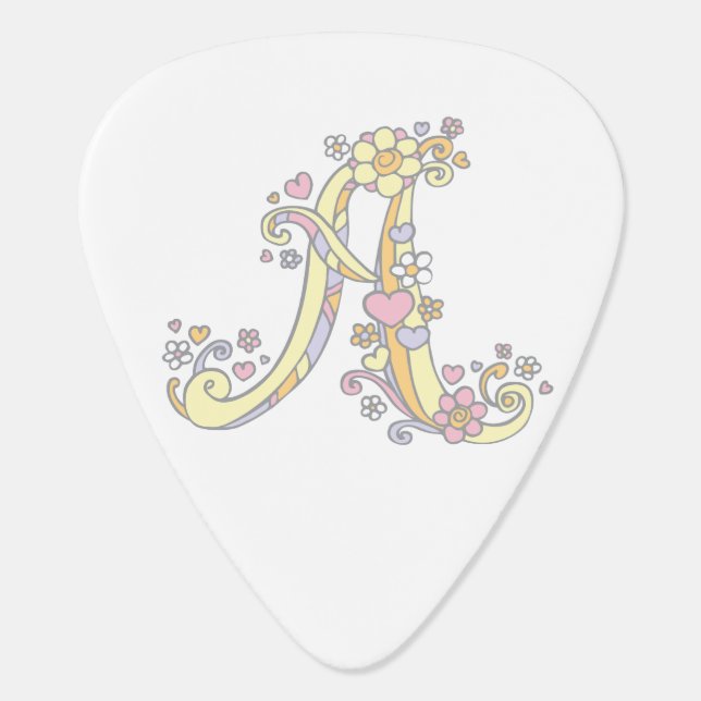 Monogram A and name Aubrey custom guitar picks (Back)