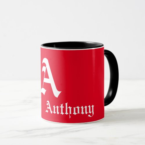 Monogram A and name template Mug