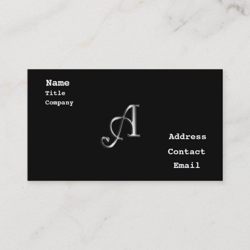 Customizable Monogram A business cards