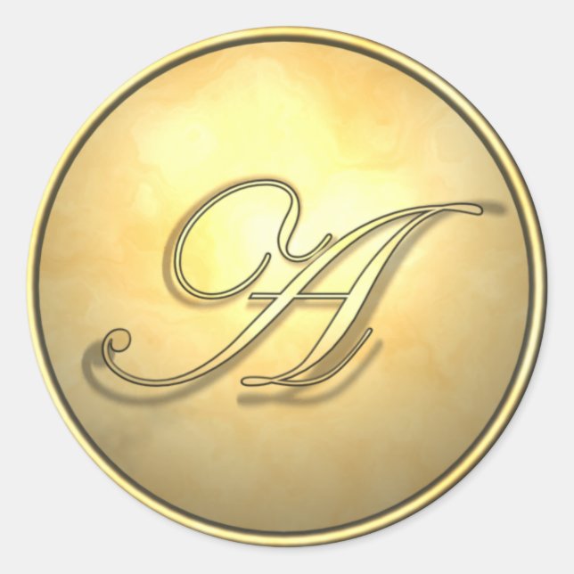 monogram_a classic round sticker (Front)