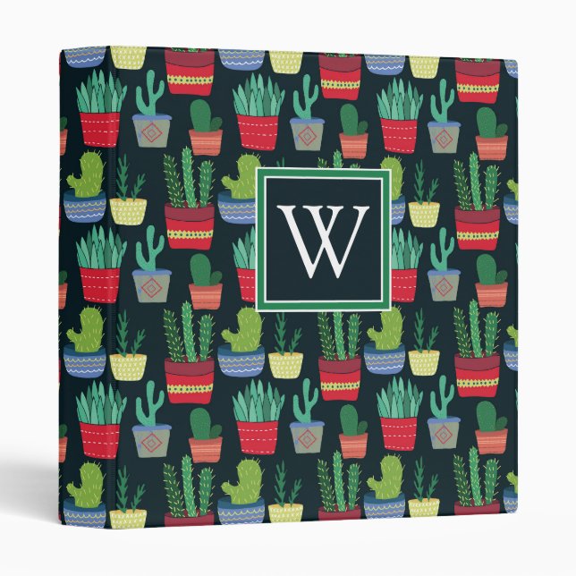 Monogram | A Crowd of Cactus 3 Ring Binder (Front/Spine)
