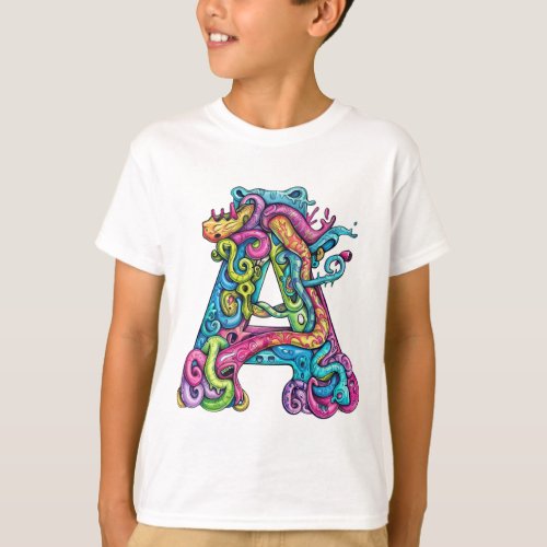 Monogram A Cute  Monstrous T_Shirt
