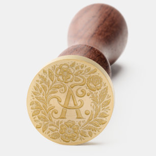 Monogram A Floral 1" Wax Stamp