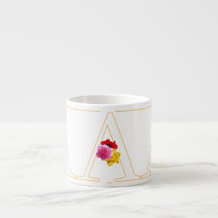 Monogram A Floral Espresso Cup