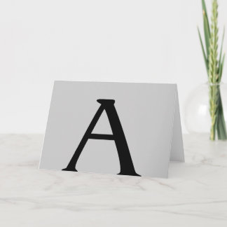 Monogram A Grey Black Note Card