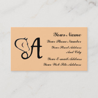 Monogram A Horse Equestrian Classic Business Card