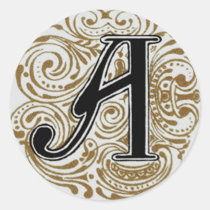 Monogram ‘A’ in Gold - Sticker