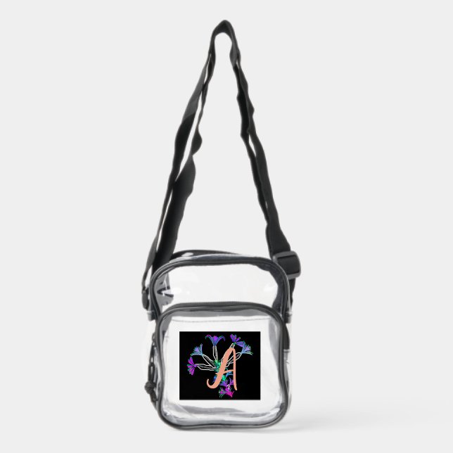 Monogram A Initial  Clear Crossbody Bag (Front)