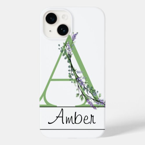 Monogram A Lavender Eucalyptus Case_Mate iPhone Ca Case_Mate iPhone 14 Case