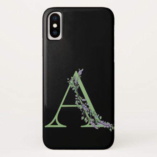 Monogram A Lavender Eucalyptus iPhone X Case