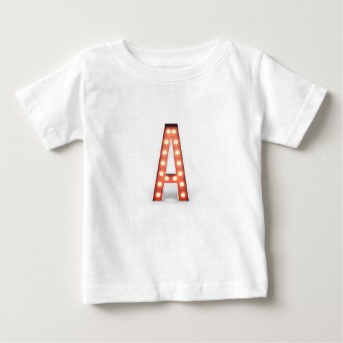 Monogram A Marquee Lights Baby T_Shirt