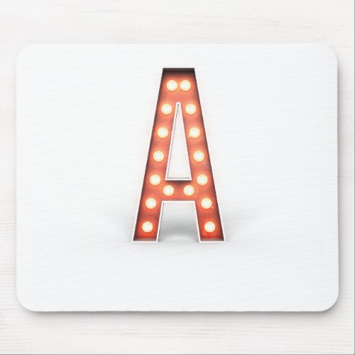 Monogram A Marquee Lights Mouse Pad
