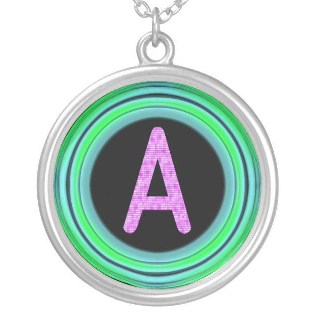 Monogram "A" Silver Plated Necklace (Front)