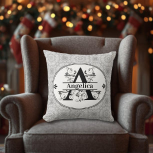 Monogram A Throw Pillow