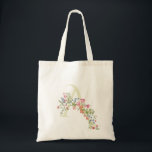 monogram A wedding floral spring Bridal Shower Tote Bag<br><div class="desc">***this design is part of a collection*** _______________________ this design template is fully editable and customizable by you the customer - click personalize further button if you wish to move, add, delete, or make significant changes to the design _______________________ *if you have any DESIGN questions or need more designs or...</div>