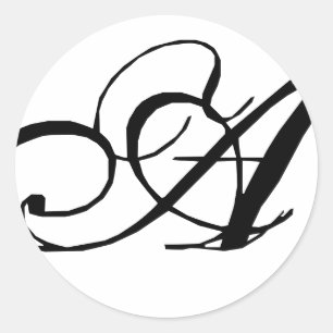 Monogram A Wedding Seal Sticker