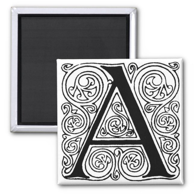 Monogram 'A' With Swirls - Magnet (Front)