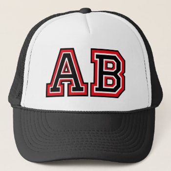 Monogram 'ab' Trucker Hat by TomR1953 at Zazzle