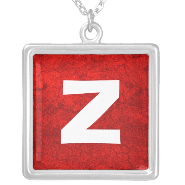 Monogram Abstract 0111 Silver Plated Necklace (Front)