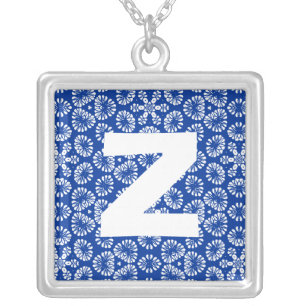 Monogram Abstract 0125 Silver Plated Necklace