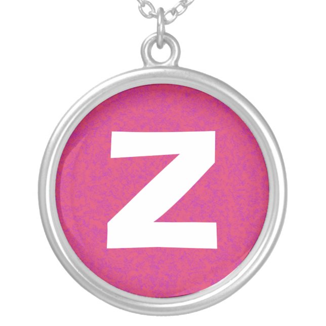 Monogram Abstract 012 Silver Plated Necklace (Front)