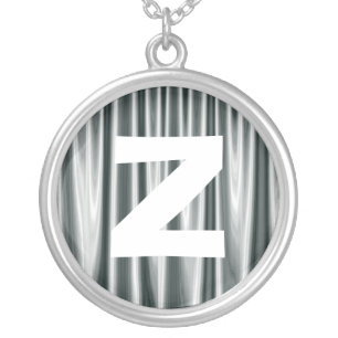 Monogram Abstract 034 Silver Plated Necklace