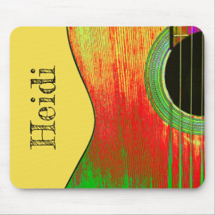 Monogram Abstract Acoustic Guitar Mouse Pad