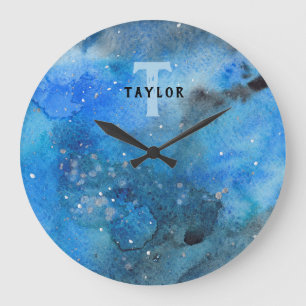 Monogram Abstract Art Large Clock