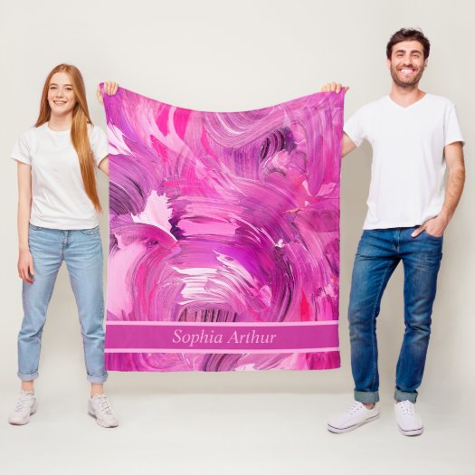 Monogram Abstract Art Purple Pink modern