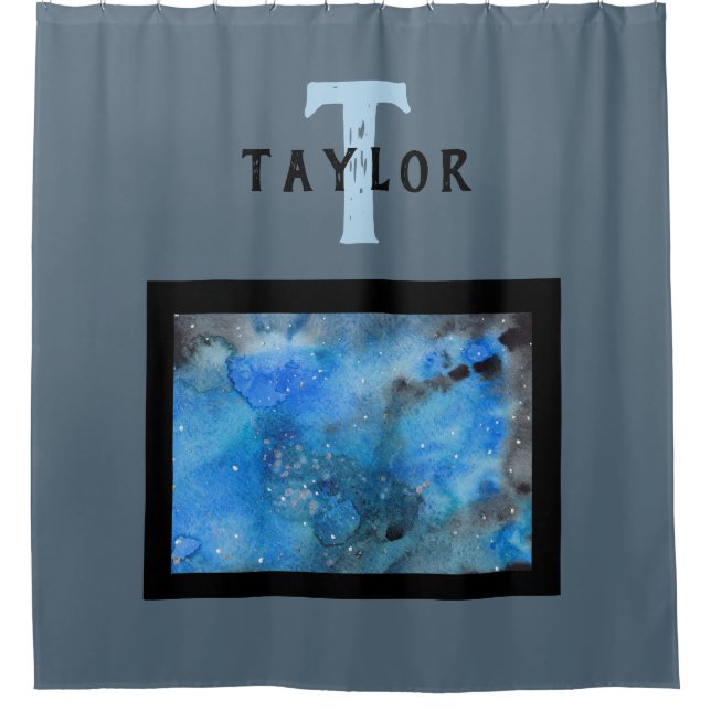 Monogram Abstract Art  Shower Curtain (Front)