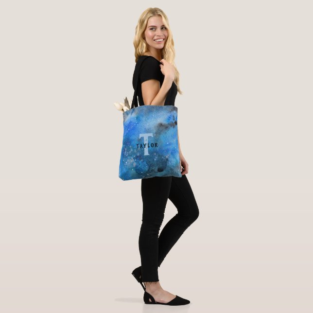 Monogram Abstract Art Tote Bag (On Model)