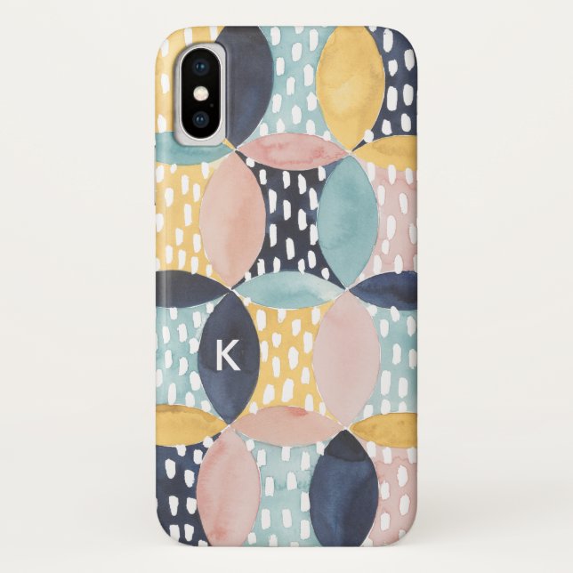 Monogram | Abstract Circle Pattern Case-Mate iPhone Case (Back)