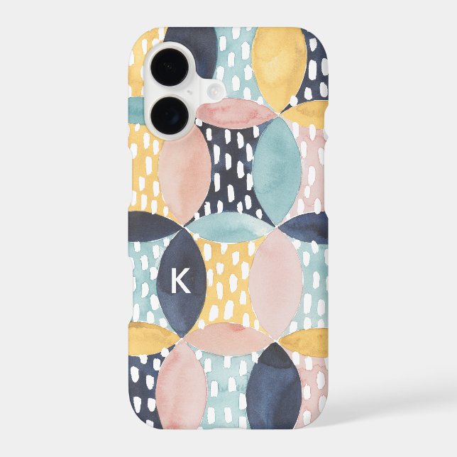Monogram | Abstract Circle Pattern Iphone Case (Back)