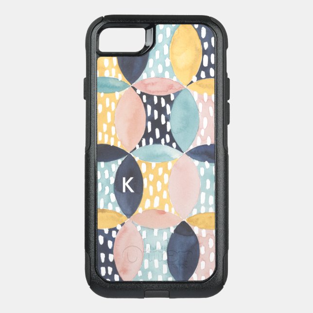 Monogram | Abstract Circle Pattern Otterbox iPhone Case (Back)