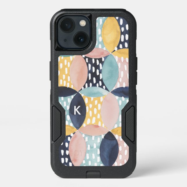 Monogram | Abstract Circle Pattern Otterbox iPhone Case (Back)