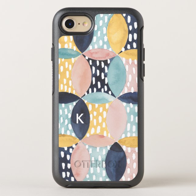 Monogram | Abstract Circle Pattern Otterbox iPhone Case (Back)