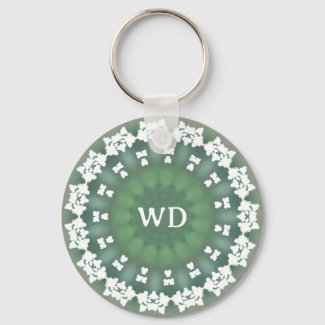 Monogram Abstract Floral Elegant Spring Green