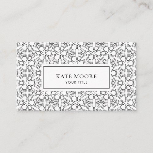 Monogram Abstract Geometric Pattern  Business Card