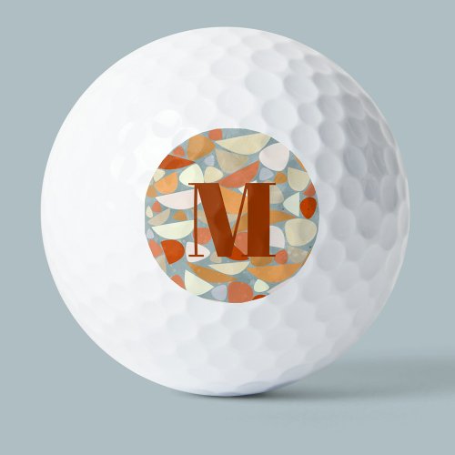 Monogram Abstract Modern Geometric Art Golf Balls