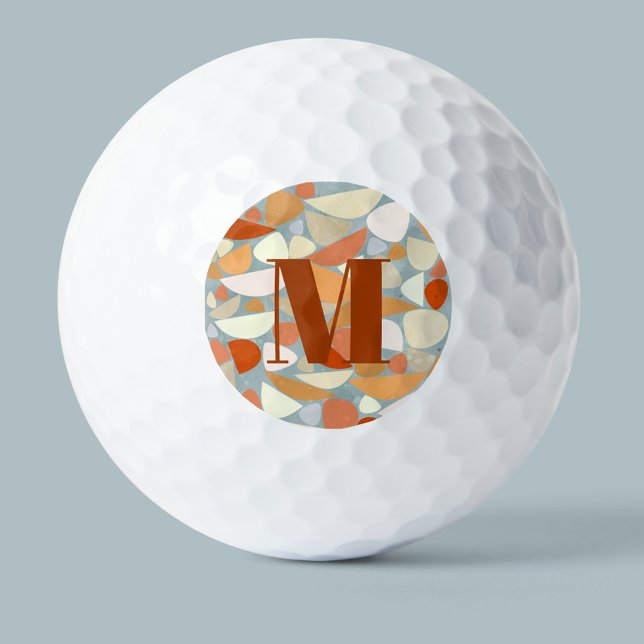 Monogram Abstract Modern Geometric Art Golf Balls (Creator Uploaded)