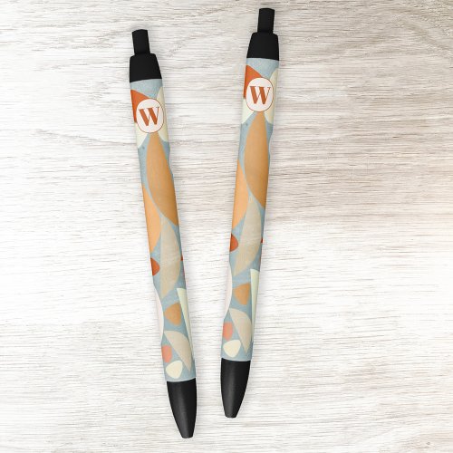 Monogram Abstract Modern Geometric Black Ink Pen