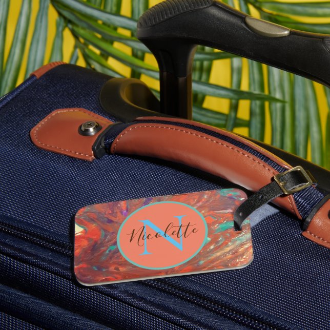 Monogram Abstract Painting    Luggage Tag (Front Insitu 3)