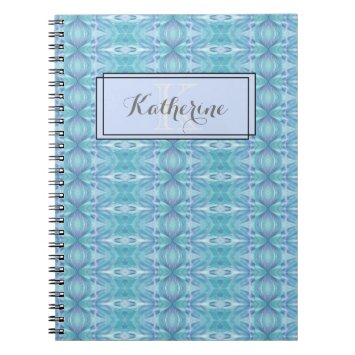 Monogram Abstract Pattern Blue - Notebook