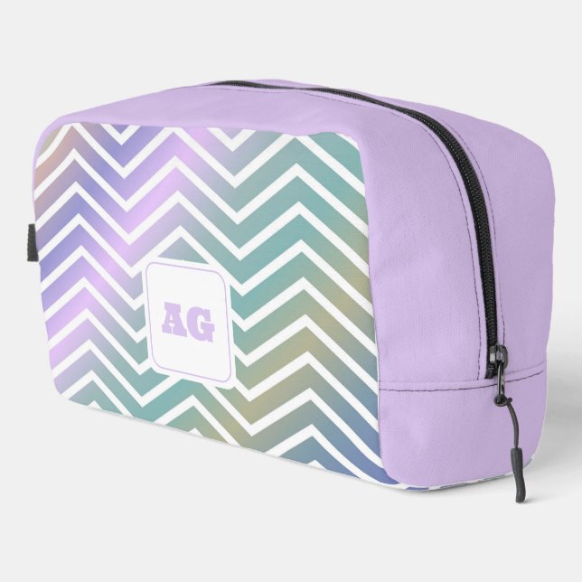 Monogram abstract rainbow chevron modern Sew Bag (Right Corner)